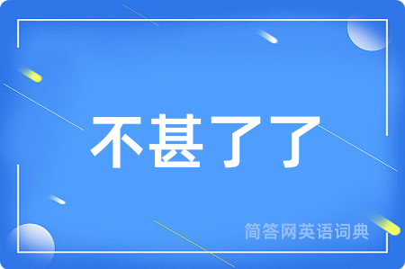 不甚了了