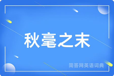 秋毫之末用英语怎么说,秋毫之末的英语翻译 秋毫之末