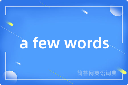 a few words是什么意思,a few words的中文翻译 a few words