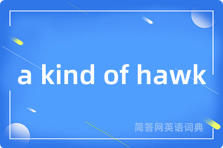 a kind of hawk是什么意思,a kind of hawk的中文翻译 a kind of hawk