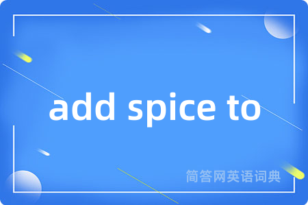 add spice to是什么意思,add spice to的中文翻译 add spice to