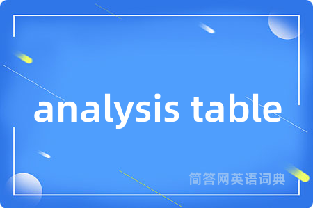 analysis table