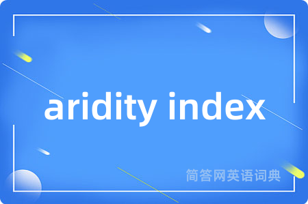 aridity index