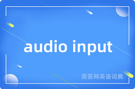 audio input是什么意思,audio input的中文翻译 audio input
