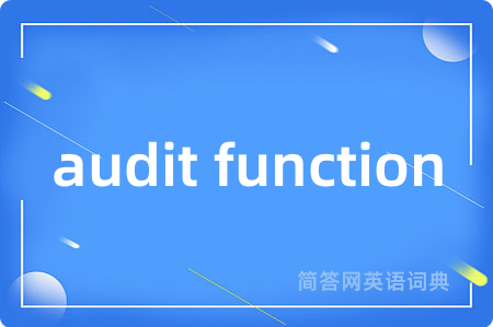 audit function是什么意思,audit function的中文翻译 audit function
