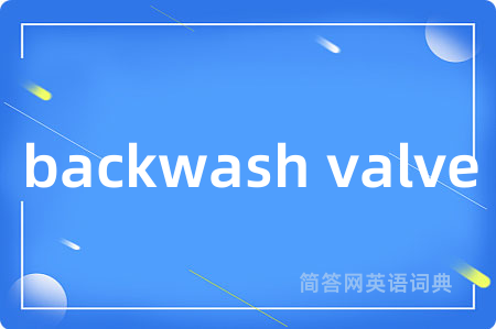 backwash valve是什么意思,backwash valve的中文翻译 backwash valve