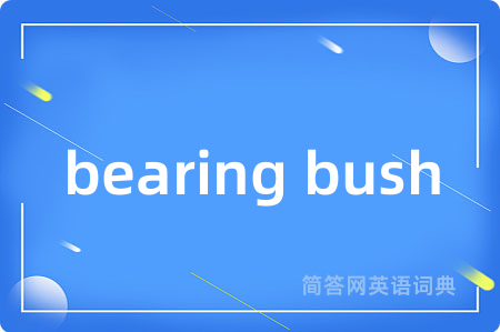 bearing bush是什么意思,bearing bush的中文翻译 bearing bush