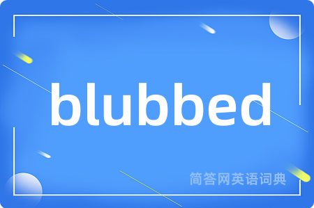 blubbed是什么意思,blubbed的中文翻译 blubbed