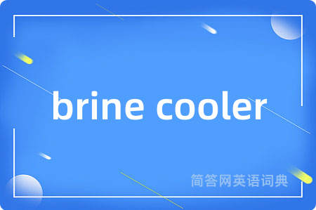 brine cooler是什么意思,brine cooler的中文翻译 brine cooler