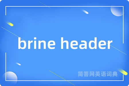 brine header是什么意思,brine header的中文翻译 brine header