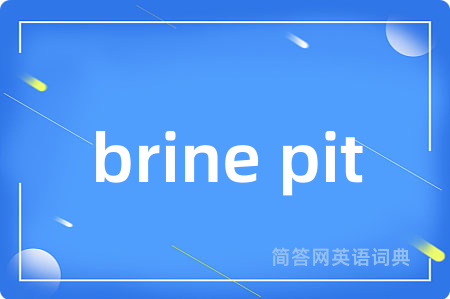 brine pit是什么意思,brine pit的中文翻译 brine pit