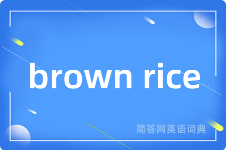 brown rice是什么意思,brown rice的中文翻译 brown rice