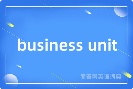 business unit是什么意思,business unit的中文翻译 business unit