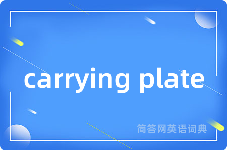 carrying plate是什么意思,carrying plate的中文翻译 carrying plate