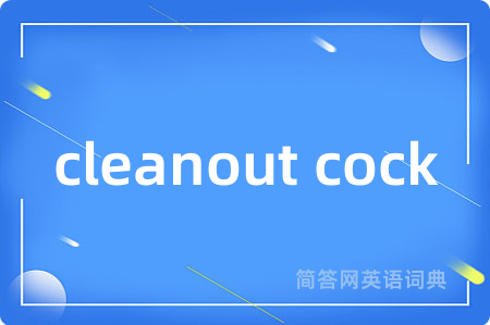 cleanout cock是什么意思,cleanout cock的中文翻译 cleanout cock