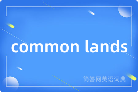 common lands是什么意思,common lands的中文翻译 common lands