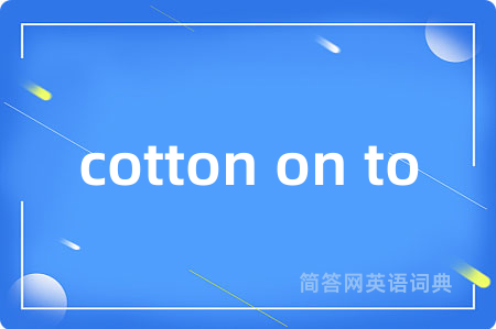 cotton on to是什么意思,cotton on to的中文翻译 cotton on to