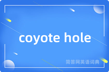 coyote hole是什么意思,coyote hole的中文翻译 coyote hole