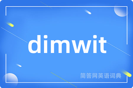 dimwit是什么意思,dimwit的中文翻译 dimwit