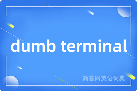 dumb terminal是什么意思,dumb terminal的中文翻译 dumb terminal