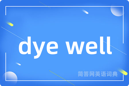 dye well是什么意思,dye well的中文翻译 dye well