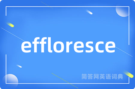 effloresce是什么意思,effloresce的中文翻译 effloresce