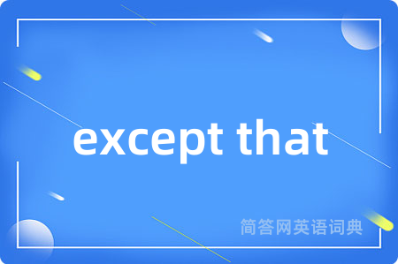 except that