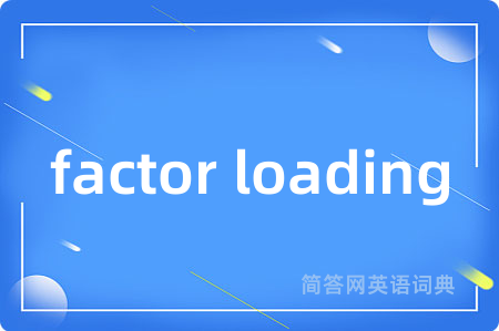 factor loading