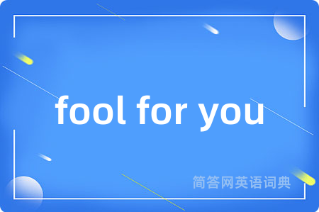 fool for you是什么意思,fool for you的中文翻译 fool for you