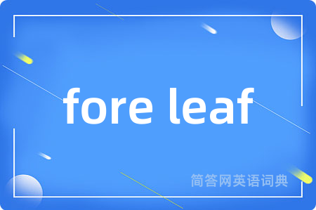 fore leaf是什么意思,fore leaf的中文翻译 fore leaf