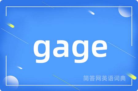 gage是什么意思,gage的中文翻译 gage