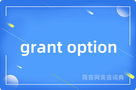 grant option是什么意思,grant option的中文翻译 grant option
