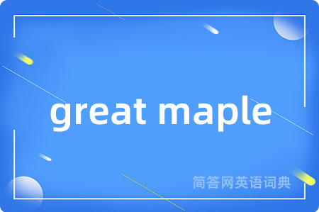 great maple是什么意思,great maple的中文翻译 great maple