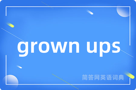 grown ups是什么意思,grown ups的中文翻译 grown ups