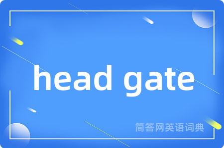 head gate是什么意思,head gate的中文翻译 head gate