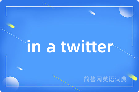 in a twitter是什么意思,in a twitter的中文翻译 in a twitter