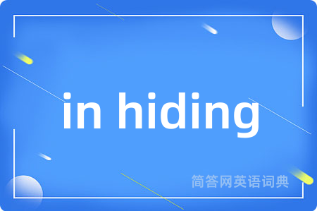 in hiding是什么意思,in hiding的中文翻译 in hiding