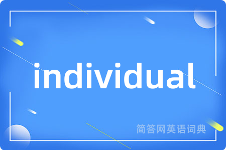 individual是什么意思,individual的中文翻译 individual