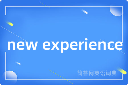 new experience是什么意思,new experience的中文翻译 new experience