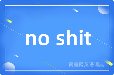 no shit是什么意思,no shit的中文翻译 no shit