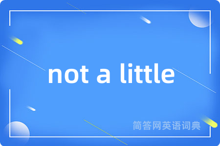 not a little是什么意思,not a little的中文翻译 not a little
