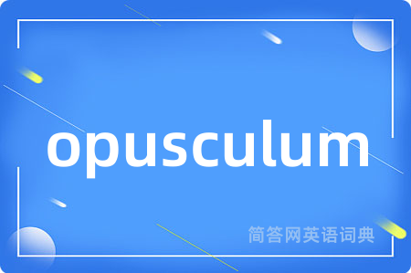 opusculum是什么意思,opusculum的中文翻译 opusculum