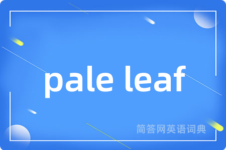 pale leaf是什么意思,pale leaf的中文翻译 pale leaf