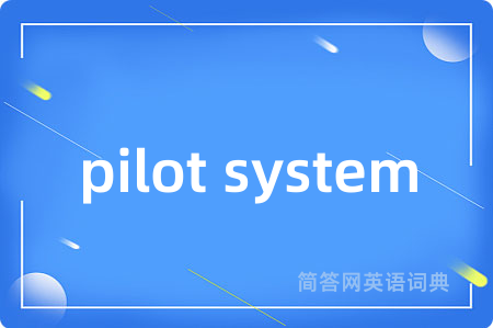 pilot system是什么意思,pilot system的中文翻译 pilot system