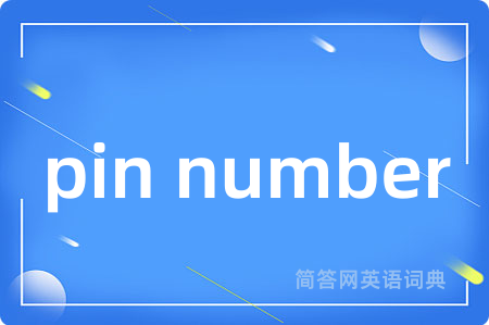 pin number是什么意思,pin number的中文翻译 pin number