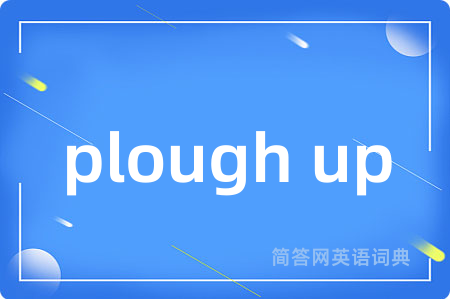 plough up是什么意思,plough up的中文翻译 plough up