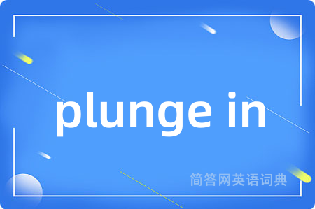 plunge in是什么意思,plunge in的中文翻译 plunge in