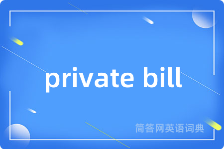 private bill是什么意思,private bill的中文翻译 private bill