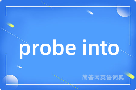 probe into是什么意思,probe into的中文翻译 probe into