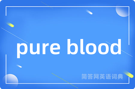 pure blood是什么意思,pure blood的中文翻译 pure blood